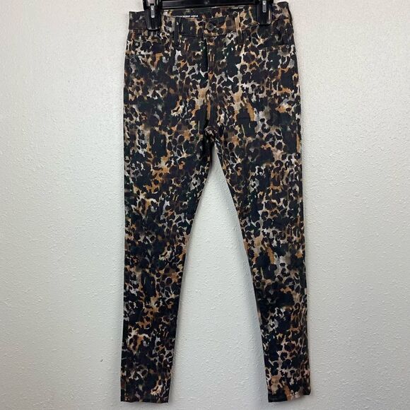 NWT Adriano Goldschmidt The Farrah Skinny Ankle Leopard Print Pants Size 28 - Picture 1 of 8